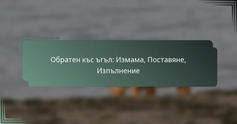 Обратен къс ъгъл: Измама, Поставяне, Изпълнение
