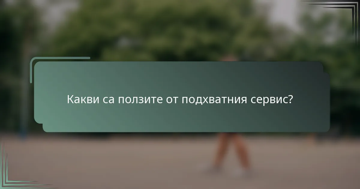 Какви са ползите от подхватния сервис?